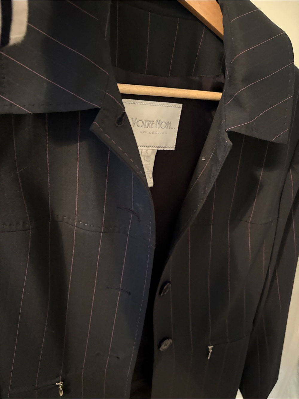 VotreNom Pinstripe Women's Pant Suit Jacket & Pants - Picture 3 of 6